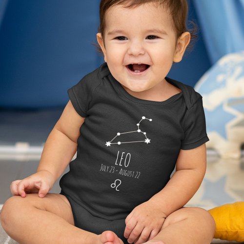 Leo Birth Sign  Zodiac Constellation Baby Bodysuit
