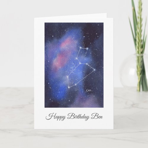 Leo Birthday Card Customizable