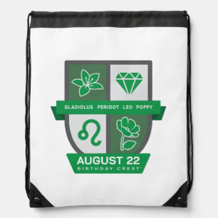 Leo Birthday Crest™ for August 1-22 Drawstring Bag