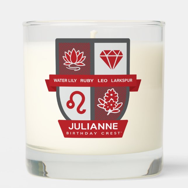 Leo Birthday Crest™ for July 23-31 Candle (Front)