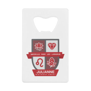 Leo Birthday Crest™ for July 23-31 Credit Card Bottle Opener