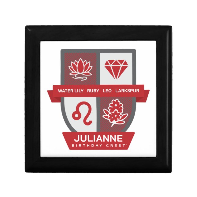 Leo Birthday Crest™ for July 23-31 Jewelry Gift Box (Front)