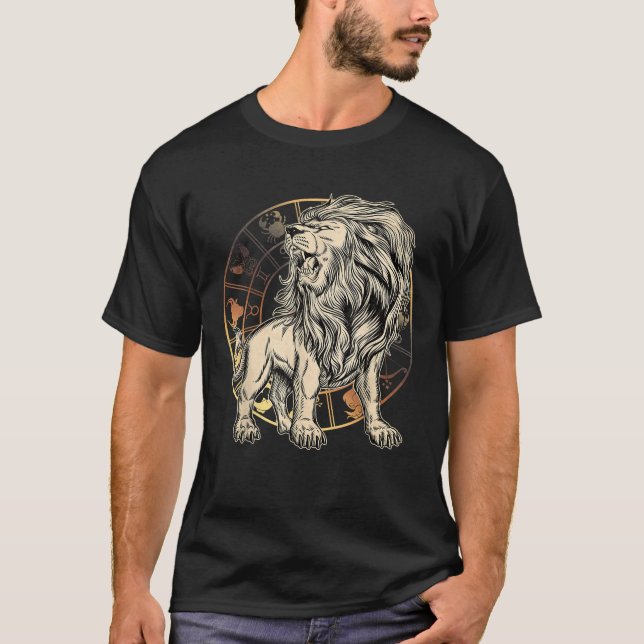 Leo Birthday gift born in July August Zodiac Leo  T-Shirt (Front)