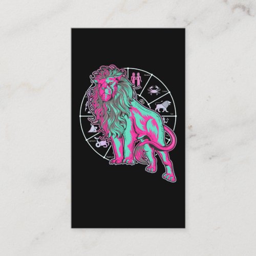 Leo Birthday Lion Zodiac Sign Born in July August Business Card