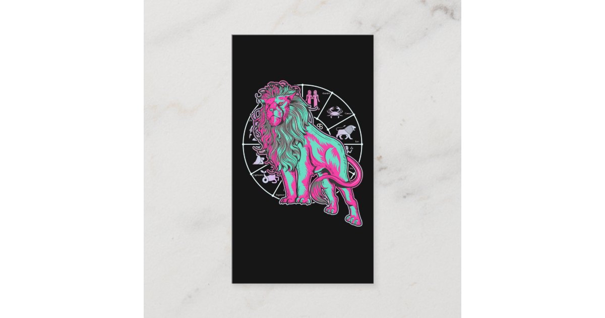 Leo Birthday Lion Zodiac Sign Born in July August Business Card | Zazzle