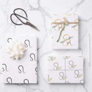 Leo Birthday Wrapping Paper Sheets