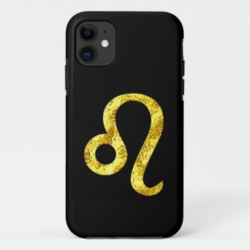 Leo Black Gold Zodiac Sign iPhone 11 Case