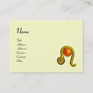 LEO ,bright vibrant black white red yellow topaz Business Card