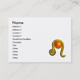 LEO ,bright vibrant red yellow topaz Business Card