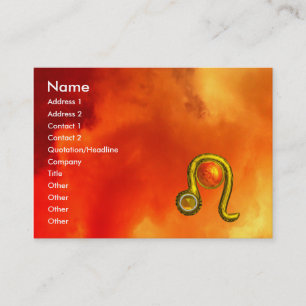 LEO , bright vibrant topaz red yellow clouds Business Card