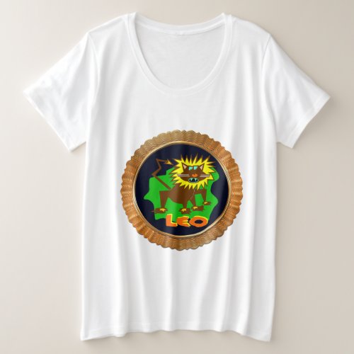Leo Cartoon Zodiac Astrology design Plus Size T_Shirt