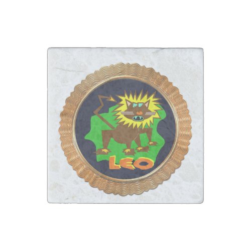 Leo Cartoon Zodiac Astrology design Stone Magnet