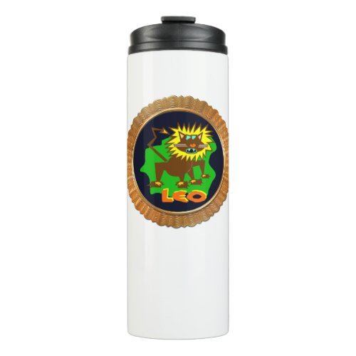 Leo Cartoon Zodiac Astrology design Thermal Tumbler