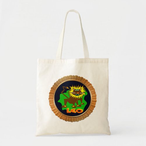 Leo Cartoon Zodiac Astrology design Tote Bag