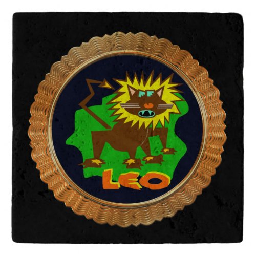 Leo Cartoon Zodiac Astrology design Trivet