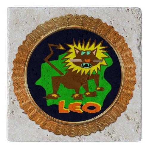 Leo Cartoon Zodiac Astrology design Trivet