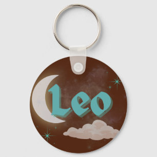Leo Celestial Aesthetic Dreamy Moon Cloud Stars Keychain