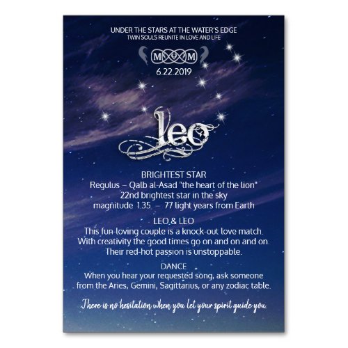 Leo Centerpiece Table Card