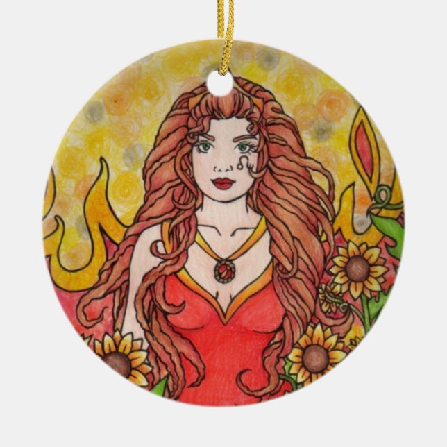 Leo Ceramic Ornament (Front)