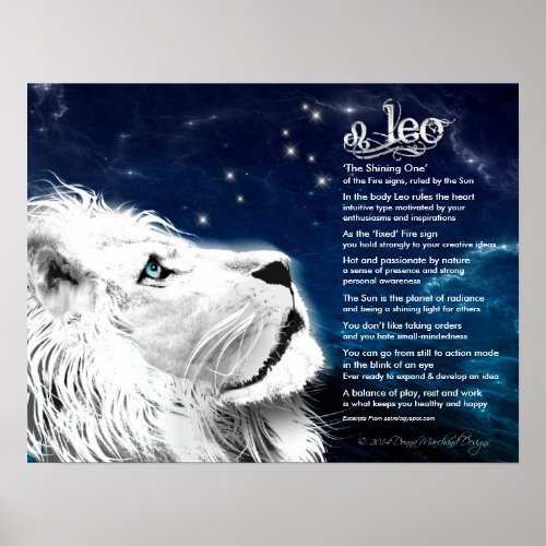 Leo Characteristics Poster