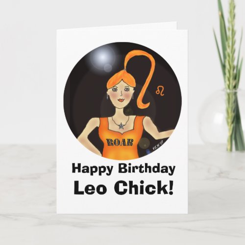 Leo Chick Birthday Card