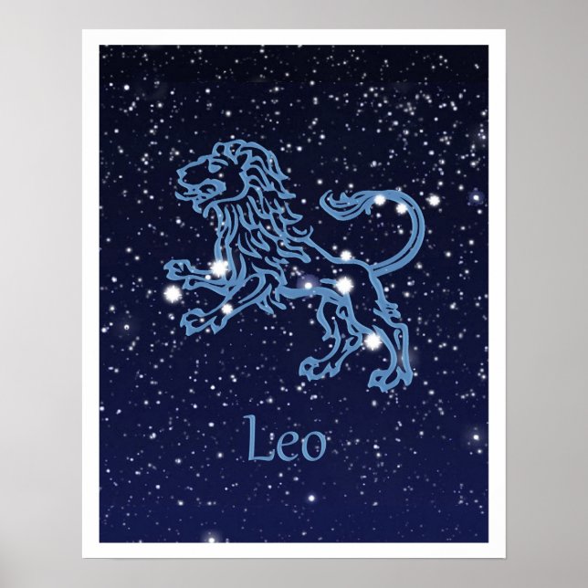 Leo Constellation and Zodiac Sign with Stars (Front)
