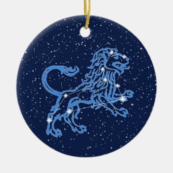 Leo Constellation And Zodiac Sign With Stars Ceramic Ornament by Under_Starry_Skies at Zazzle