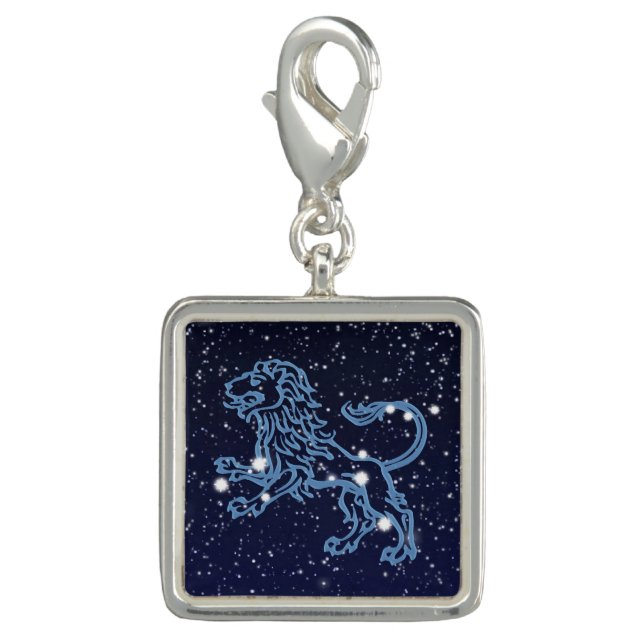 Leo Constellation and Zodiac Sign with Stars Charm (Front)