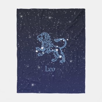 Leo Constellation And Zodiac Sign With Stars Fleece Blanket by Under_Starry_Skies at Zazzle