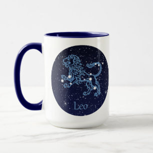 Leo Constellation and Zodiac Sign with Stars Mug