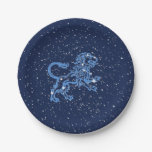 Leo Constellation and Zodiac Sign with Stars Paper Plates