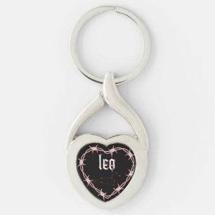 Leo Constellation Gothic Aesthetic Barbed Wire Keychain