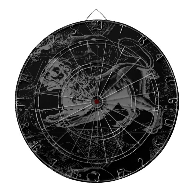 Leo Constellation Hevelius 1690 Decor Dartboard With Darts (Front)