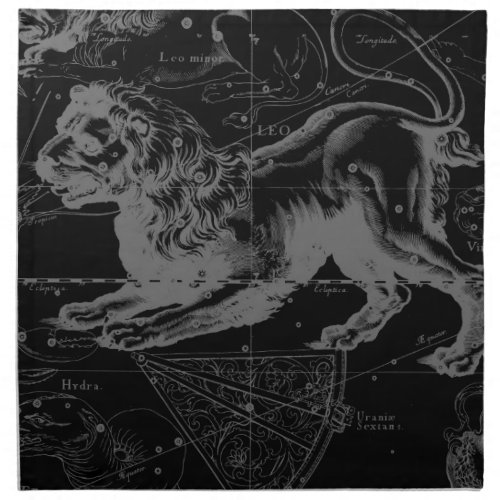 Leo Constellation Hevelius 1690 Decor Napkin