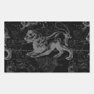 Leo Constellation Hevelius 1690 Decor Rectangular Sticker