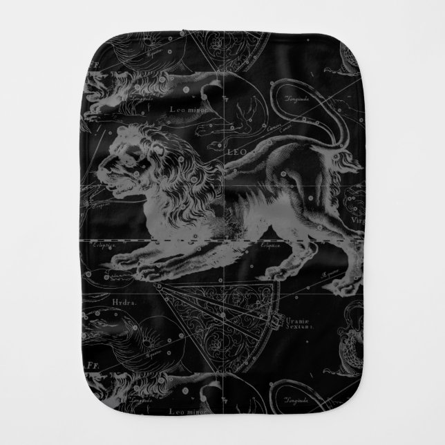 Leo Constellation Hevelius 1690 July23 - August 22 Burp Cloth (Front)