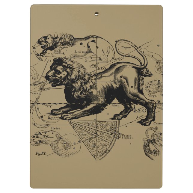 Leo Constellation Hevelius 1690 July23 - August 22 Clipboard (Back)