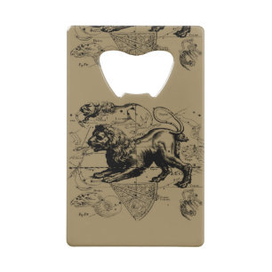 Leo Constellation Hevelius 1690 July23 - August 22 Credit Card Bottle Opener