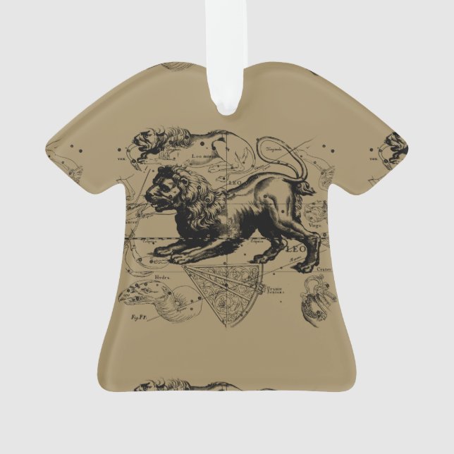 Leo Constellation Hevelius 1690 July23 - August 22 Ornament (Back)