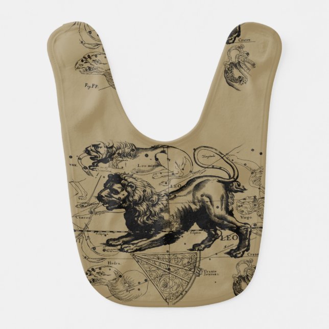 Leo Constellation Hevelius 1690 July 23  August 22 Baby Bib (Front)