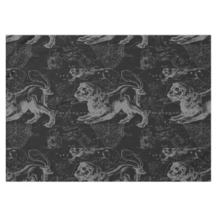 Leo Constellation Hevelius 1690 on Black Tablecloth