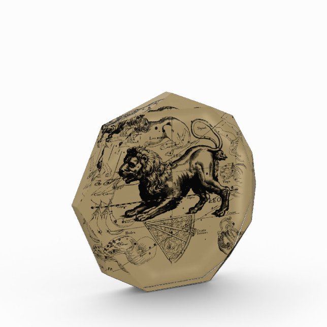 Leo Constellation Map Hevelius circa 1690 Award (Left)