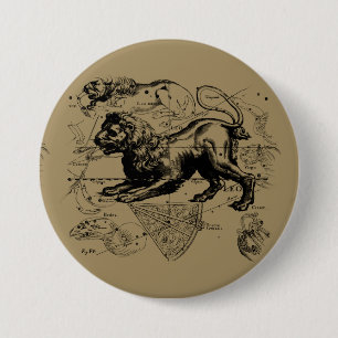 Leo Constellation Map Hevelius circa 1690 Button
