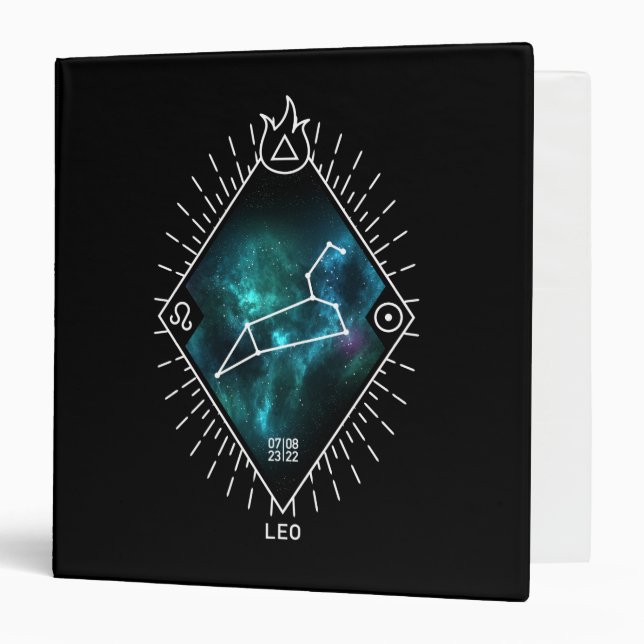 Leo Constellation & Zodiac Symbol 3 Ring Binder (Front/Inside)