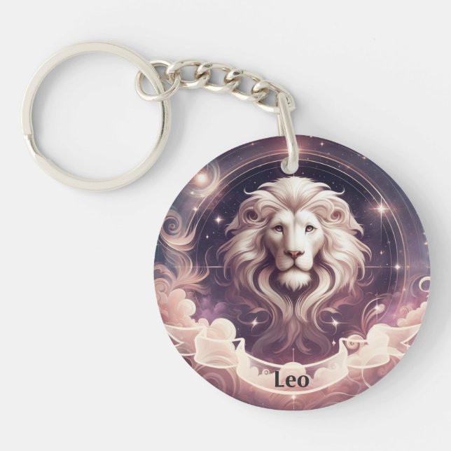 Leo Cosmic Celestial Zodiac  Keychain (Front)
