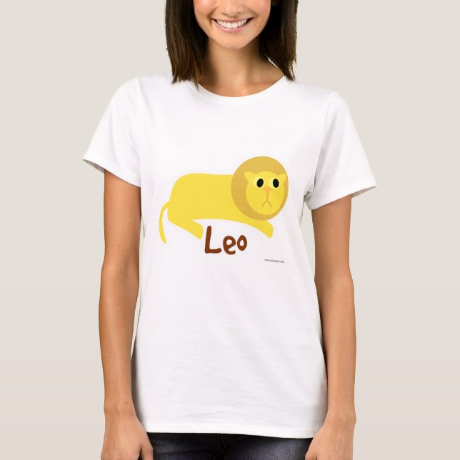 Leo Cute Lion Astrology Sign Symbol T-Shirt (Front)