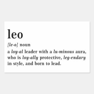 Leo Definition Aesthetic Astrology Gift Rectangular Sticker
