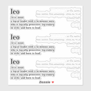 Leo Definition Aesthetic Astrology Gift Sticker