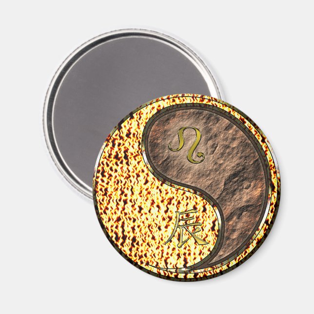 Leo & Earth Dragon Magnet (Front/Back)