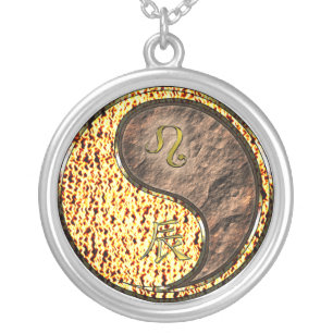 Leo & Earth Dragon Silver Plated Necklace